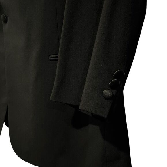 Today’s Man Super 100s Pure Wool Black Tuxedo Jacket Men’s 46R - Picture 3 of 5